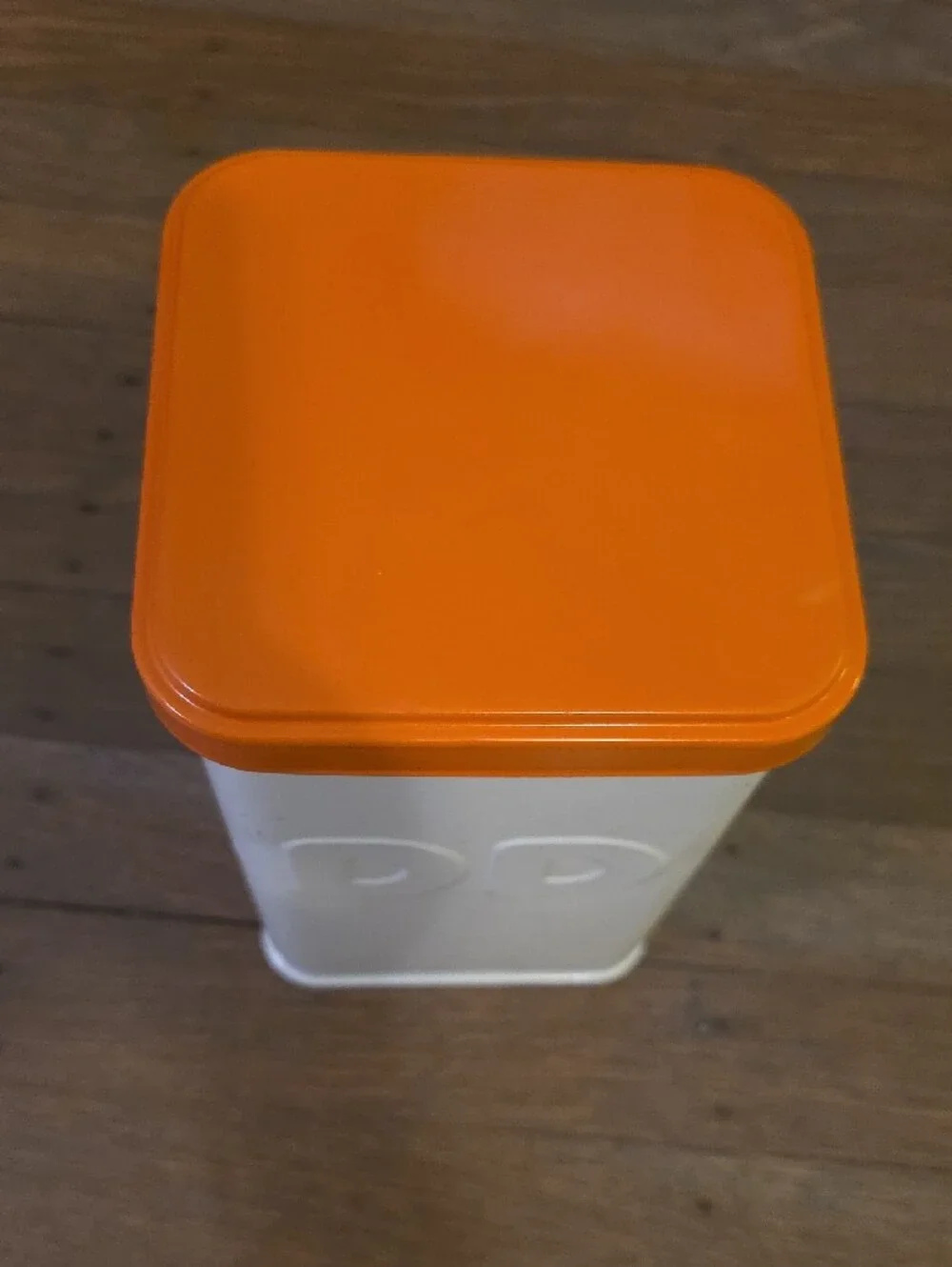 Dunkin' Donuts White Canister with Orange Lid - Stamped 'DD' Coffee Storage 2012